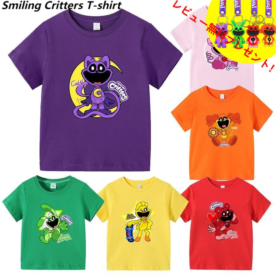 【新作！Smiling Critters T-shirt！】poppyplayTime スマイリングクリッターズ 猫 大人 子供 夏 春 半袖 トップス キッズ 子供服 家族服ー 誕生日用品 子供へのギフト 感謝祭の日 ハロウィンクリ スマスギフト 6色 110-160cm N2