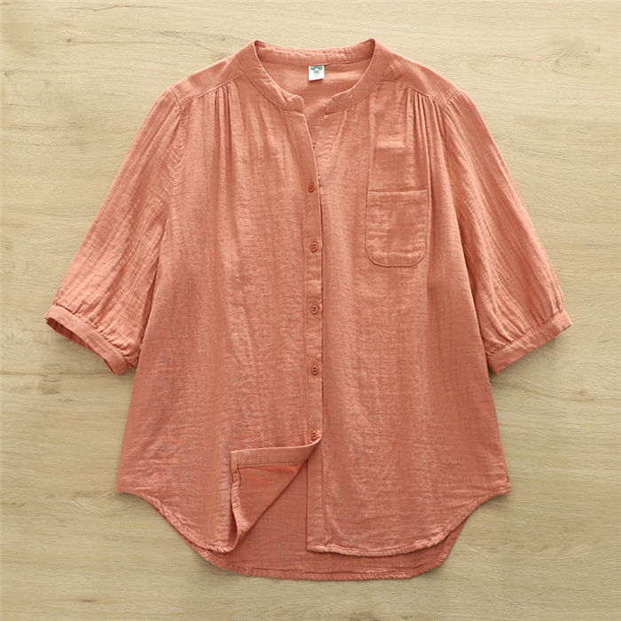 鮮やかオレンジ プリーツトップス 半袖 ISSEY MIYAKE me プリーツ 半袖 