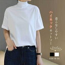 ハイネック tシャツ レディース 春夏 tシャツ 無地 半袖 カットソー プルオーバー 重ね着 tシャツ 半袖 インナー トップス ハイネック インナーtシャツ シンプル ゆったり 春 夏 着回し 定番 綿 コットン 黒 ブラック 白 ホワイト 20代 30代 40代 50代 送料無料
