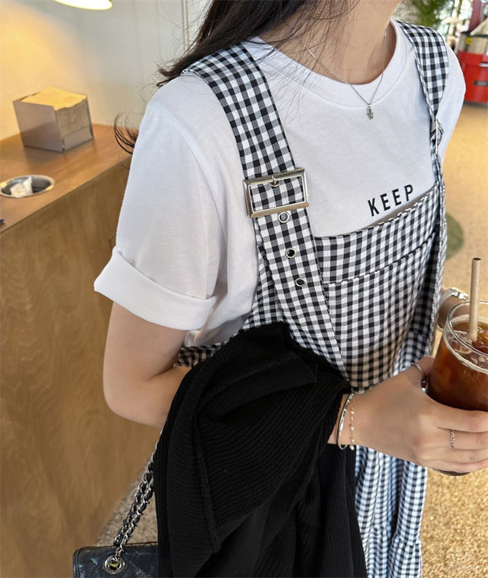 チェック柄 ジャンパースカート タンクトップワンピース レディース 夏 タンクトップ ワンピース ロング フレア ワンピース Aライン ティアード ティアードワンピース サロペット スカート オールインワン ジャンスカ 春 夏 ロング丈 ゆったり 楽ちん 体型カバー 重ね着