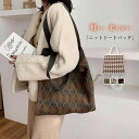ニットバッグ トートバッグ 韓国 おしゃれ レディース ショルダーバッグ エコバッグ ニット バッグ トート エコ 軽量 大容量 A4 A4サイズ 肩掛け 可愛...