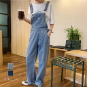サロペット パンツ レディース ロング デニム 春夏 春 夏 秋 ノースリーブ オールインワン ロング丈 無地 ロングパンツ ワイドパンツ 楽ちん シンプル リ...