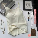 タンクトップ レディース 夏 無地 インナー レディース ノースリーブ キャミソール セクシー レディース ショート丈 サマー カップ付き ストレッチ トップス...