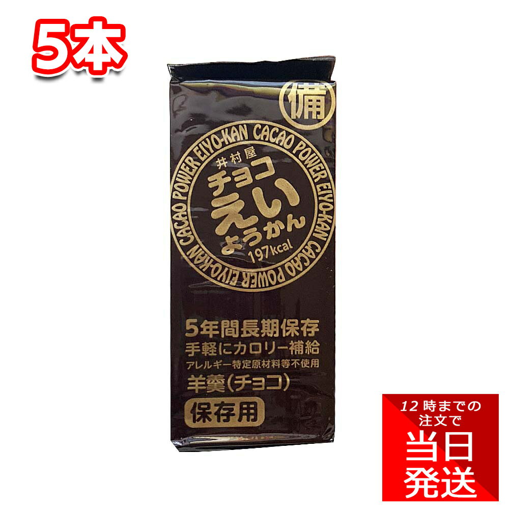 井村屋 チョコえいようかん 55g 5本 計275g 箱なし スイーツ 羊羹 防災 非常食 防災グッズ 備蓄長期保存 簡単 手軽 コンパクト おやつ 和菓子 生菓子 懐かしい アウトドア キャンプ レジャー スポーツ 贈り物 防災の日 ワンハンド カロリー補給 サイクリング