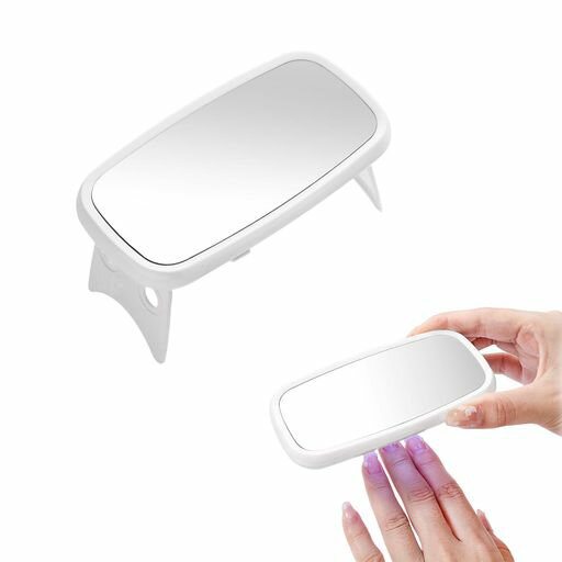 CoolloodaUV-LEDネイルライトUVライトレジン用硬化ライト鏡付き高速硬化低ヒートモードタイマー設定可..