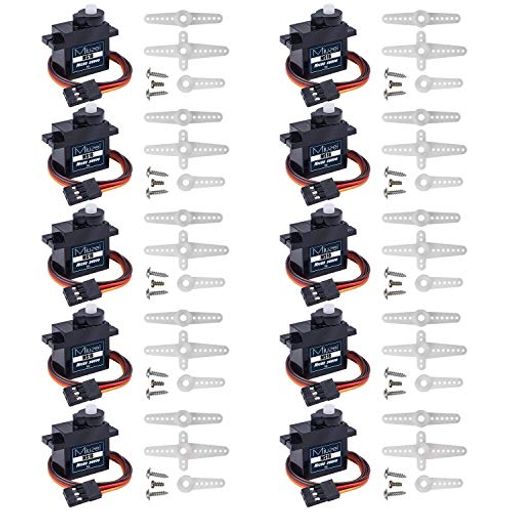 Miuzeiサーボモーターマイクロサーボ9g180°10個メタルギア高トルクRCヘリコプター/飛行機/ボート/ロボ..