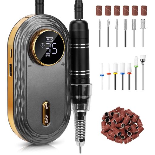 Madenia充電式電動ネイルマシン:35000RPMアップグレード版ポータブルビット付けネイルマシーンアクリル..