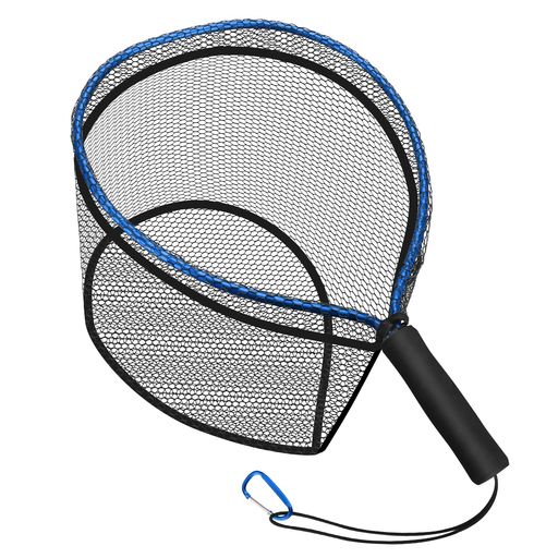 SANLIKEフライフィッシング玉網ワンピース玉枠ランディングネットアルミ合金フレームEVAハンドルタモア..