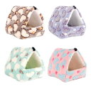 ふく福暖かいハムスターハンモックウサギハムスター用ベッドペット柔らかいソファクッション小動物用寝袋ハリネズミハムスターハウス鳥用ケージに掛ける暖かい巣ウォームネスト遊び…(4)