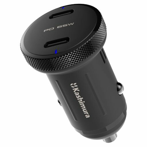 カシムラUSBPD搭載のクルマ用ハイパワーUSB電源最大出力65W対応NDC-062