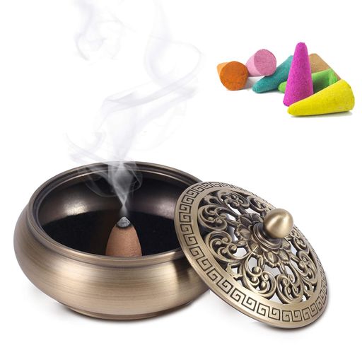 お香コーンバーナーお香レンガホルダーお香用バーナーボウルお香コーンお香レンガお香コイル純真鍮金属..