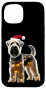 iPhone15グレンオブイマールテリア犬サンタ帽子クリスマスライトオーナースマホケース