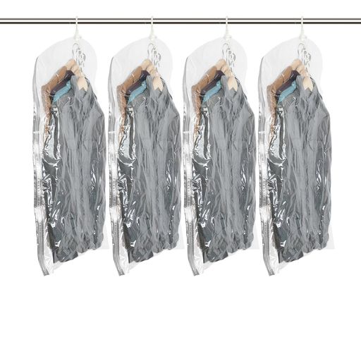 TAILI圧縮袋吊るせる衣類圧縮袋4枚入吊り下げ洋服収納真空バッグ着物収納コートジャケットスーツ用大容量360度回転掃除機対応省スペース引越し衣替え旅行用取り付...