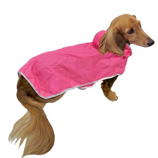 ドギーマンChiccha!パパッと着られるポケット寒さ風よけ雨コートMDピンク犬用レインコート犬MDサイズ