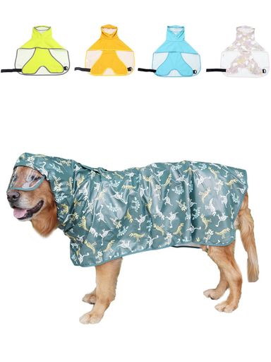 GIIPET-犬用レインコート2WAYペット用レインコート犬猫完全防水速乾犬ドッグカッパポンチョ梅雨対策透明帽子付き着脱簡単防水防雪防風通気軽量マジックテープサ...