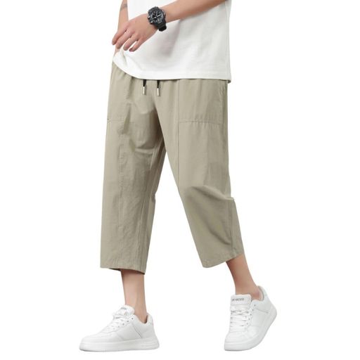 サルエルパンツズボン接触冷感メンズミディアムパンツ七分丈大きいサイズ涼感短パンスポーツパンツカジ..