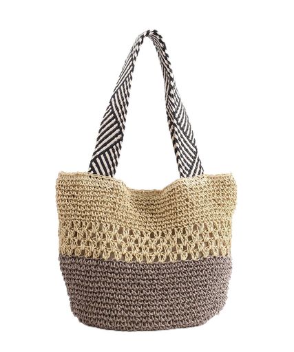 [クーコ]ショルダーバッグペーパーx柄テープカゴバッグレディースグレージュ(026)