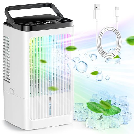 冷風機冷風扇【冷却アップグレード&加湿機能】4段階風量小型強力加湿冷却省エネ静音2段階噴霧量冷風卓上クーラーミニクーラーミニエアコン軽量1000mlの大容量細かいスプレー氷が入れら… 冷風機冷風扇【冷却アップグレード&加湿機能】4段階風量小型強力加湿冷却省エネ静音2段階噴霧量冷風卓上クーラーミニクーラーミニエアコン軽量1000mlの大容量細かいスプレー氷が入れら…