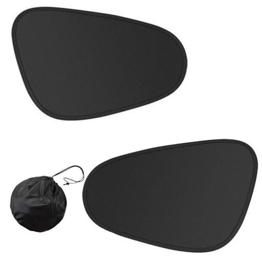 Juckier車用サンシェード静電気式サイド日除けUVカット遮断折りたたみ簡単着脱遮光・断熱運転席/助手席/後部座席対応コンパクト(2枚セットAType)