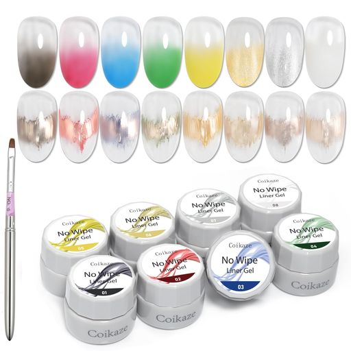 ジェルネイルカラーCoikazeアートジェルライナージェルノンワイプ伸びるジェル滲まない高発色カラージェルネイルライナージェルネイルグラデーションネイルジェルネ...