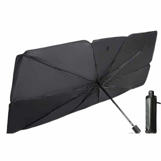 車用サンシェード車フロント折り畳み傘式10本骨UVカット遮光断熱車用パラソル収納ポーチ付き全車種に対..