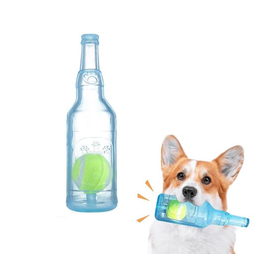 Mikankawa犬噛むおもちゃボトル壊れない音を出るおもちゃ中小型犬向け安全ゴム材質ボール付き洗える歯..