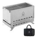 【サインキングダム】焚き火台日本製焚火台二次燃焼バーベキューコンロステンレス製料理BBQ薪1-4人用簡単組立収納袋付属アウトドア用品sl-fhtp