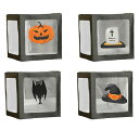 koundenekoハロウィン飾りバルーンボックス4個セット透明ブロック組み立て簡単カボチャコウモリステッカー装飾付きベビーシャワークリスマスハロウィン店舗装飾写真撮影背景