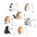 Lyyxjsltd7個釣り日和水槽オーナメントアクアリウムオブジェかわいい猫フィギュア樹脂部屋リビング装飾置物