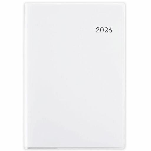手帳2026A5変形マンスリーウィークリーデスクダイアリー手帳2026年白い(2025年12月始まり)