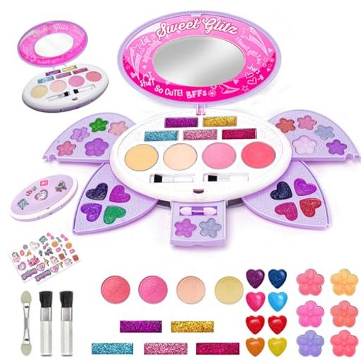 メイクセット女の子プレゼント子供コスメセットおもちゃ水で落ちるなりきりごっこ遊びお化粧セット小学生誕生日贈り物こどもの日クリスマスプレゼント(薄紫色)