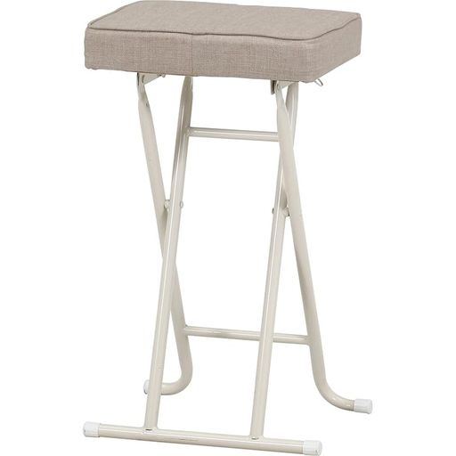 不二貿易折りたたみチェア室内椅子座面高60cmハイチェア幅36x奥行28x高さ60cmベージュイーグル51438