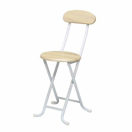 永井興産折りたたみチェアパイプ椅子幅35x奥行44.5x高さ74cmナチュラル木目柄背もたれ付き完成品ヴィン..
