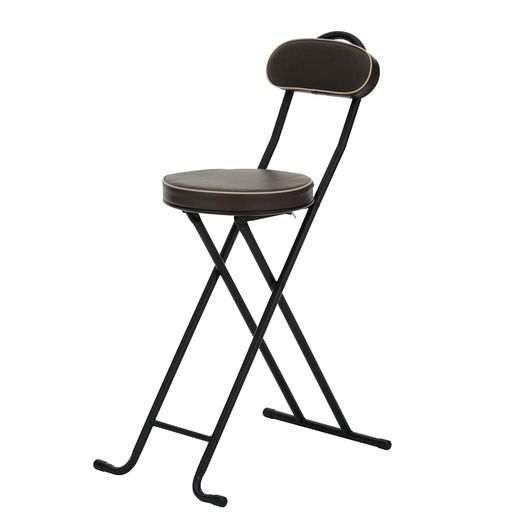 武田コーポレーションチェア・折りたたみ・ハイタイプ・キッチン・ダイニングブラウン35.5x57x86cm折り..