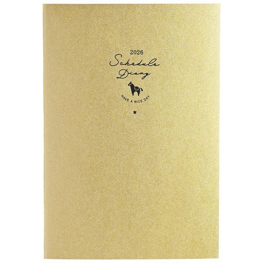 クツワ手帳スケジュールノート2026年A5マンスリー月曜始まりアンティークゴールド132SHC2025年12月始まり