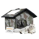 屋外猫キャットハウス、手揚げ猫ハウス、サイドオープンドア付き猫ハウス、組み立て簡単、折りたたみ式大雨の対策カラス対策アイテムペットの庇護空間猫用シェルター風で飛ばされる…