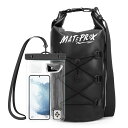 MATEPROXドライバッグ防水バッグ10L/20Lドラム型完全防水折りたたみ軽量防水ポーチ付き海水浴/釣り/ビーチ/水泳/登山/アウトドア(ブラック10L)
