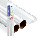 アール(R)窓ガラスUVフィルムクリア2Pまど活45x90(cm)冷暖房効果省エネ節約節電エアコン2枚入りHN-076