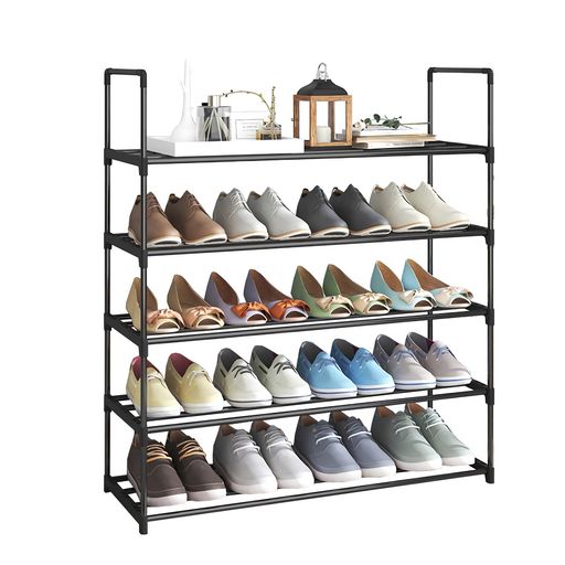 Aissioraシューズラック5段幅80x奥行28.5x高さ91cmメタルシューズラック靴収納靴箱金属製下駄箱靴入れ..