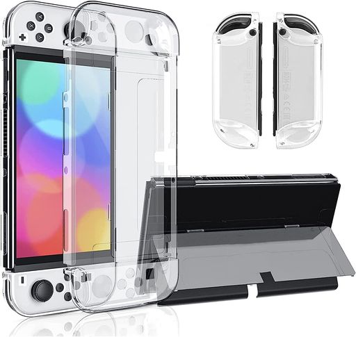 Elnicecswitch有機elカバー【2026最新型改良】switcholedカバークリアTPUJoy-Con(L)/(R)分体式設計着脱簡単黄ばみなし超薄軽量超耐衝撃指紋防止傷防止全面保護ニンテンドースイッチ