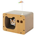 PAWZROAD猫爪研ぎ爪とぎハウスダンボールハウス組み立て式高強度高密度木製紙箱キャットハウス猫用品猫のおもちゃ付属コンパクト収納簡単省スペース通気性カリカリ...