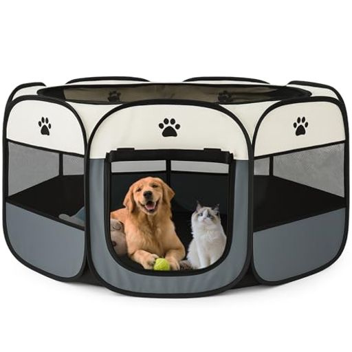 さえだペットサークル折畳み犬サークル室内114cm*114*58cm猫サークル大型八角形ドッグハウスペットサー..