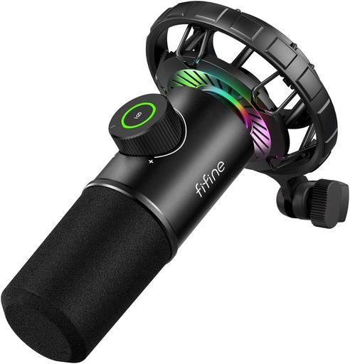 FIFINE USB ゲーミングマイク ダイナミック式 単一指向性 PC/PS4/PS5対応 ASMR/ライブ配信用 黒 K658