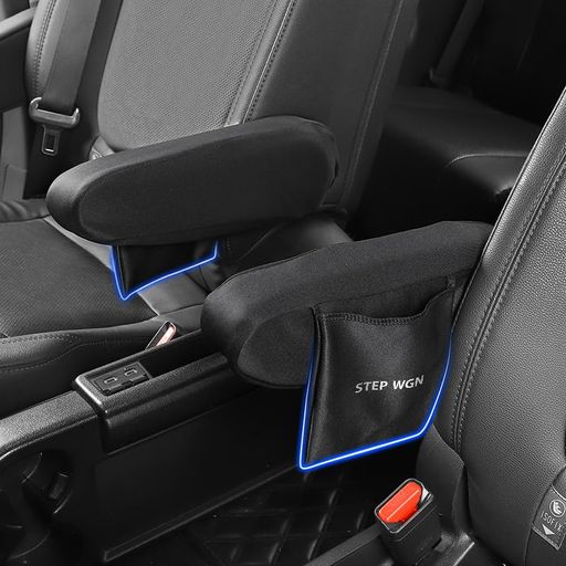 ステップ ワゴン 適用 アームレストカバー 小物収納ポケット付き 防汚 耐摩耗、STEP WGN 新型ステップ ワゴン カスタム アクセサリー 専用 カー シート肘掛け カバー よく伸びる素材 通気性…
