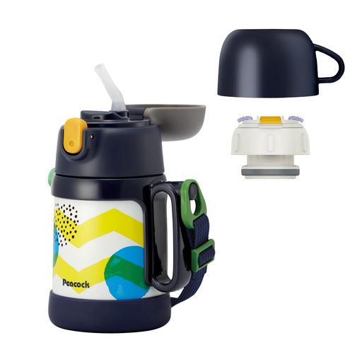ピーコック魔法瓶2WAYステップアップマグ水筒ストロー400ml/コップ360mlWEB限定予備ストロー付保温・保..
