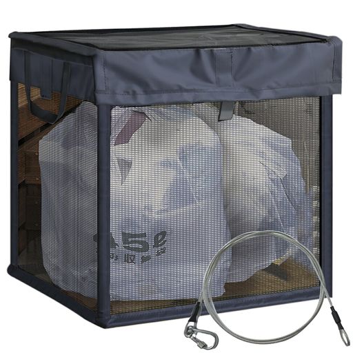 Shigureゴミネットボックス大容量125Lカラスよけゴミ箱ネコ除けゴミ荒らし防止防鳥防獣ネット折りたたみ超軽量収納便利戸別回収固定用フック付き