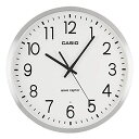 CASIO(カシオ)掛け時計壁掛け時計電波時計シルバーアナログアルミ枠夜間秒針停止IQ-2100J-8JF