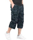 カーゴパンツメンズ夏作業着半丈クロップドパンツメンズ7分丈夏ゆったりおしゃれハーフパンツメンズ大きいサイズ迷彩XL