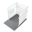 MEEXPAWS猫用トイレボックス囲い&スプラッシュガードLサイズ約48.3x48.3x50.8cm|猫ガード&ペットガード柵|猫用トイレマット付き|お手入れ簡単(ホワイト)