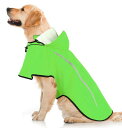 犬レインコート犬カッパ雨具帽子付き小型犬中型犬大型犬柴犬調節可能なゴムバンド梅雨対策散歩用脱着簡単通気可愛い軽い散歩快適防水防風(グリーンL)